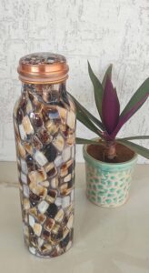 Indian art villa copper water bottle